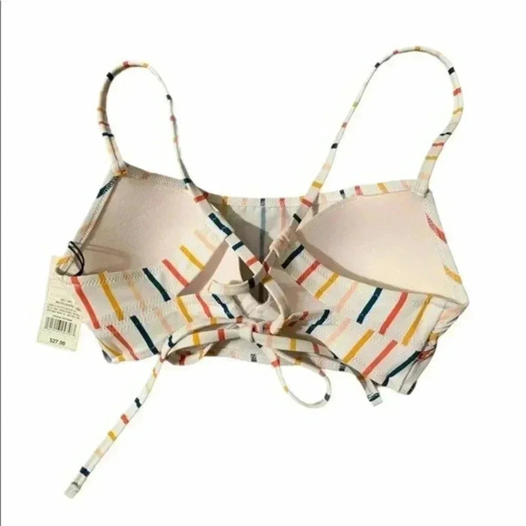 Shade and Shore Light Lined Longline Striped Bikini Top 34 B - Picture 4 of 8